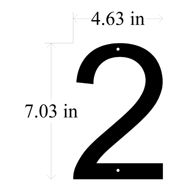 7" Metal House Numbers (Standoff Mount) Font: Arial image 2