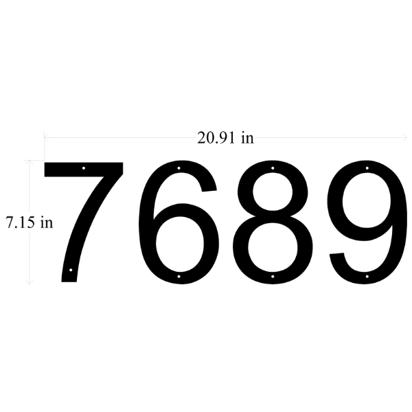 7" Metal House Numbers (Standoff Mount) Font: Arial image 5