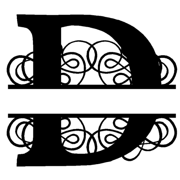 Personalized "D" Split Monogram image 3