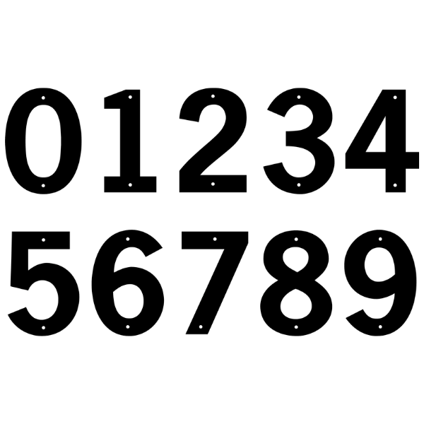 8" Metal House Numbers Bold (Standoff Mount) Font 3newgotb - 1 Number image
