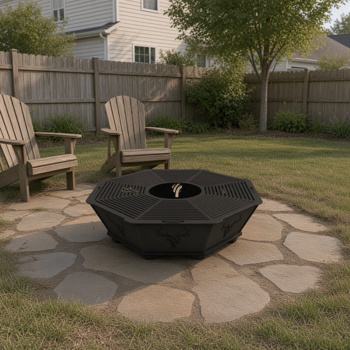 Large Octagon Stainless Steel Fire Pit