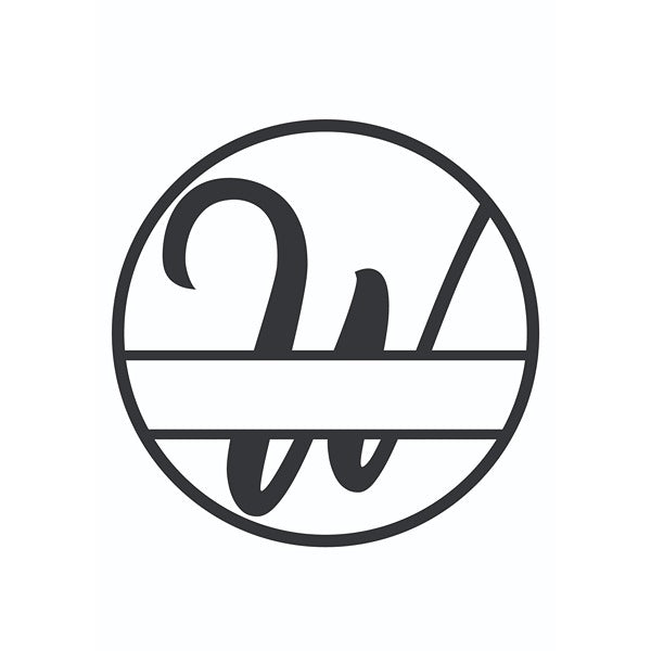 Personalized "W" Split Circle Monogram image 0