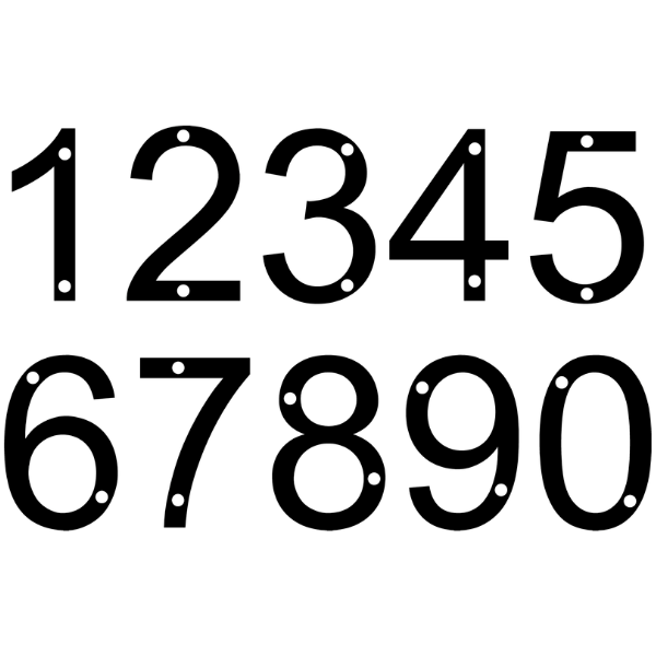 7" Metal House Numbers (Standoff Mount) Font: Arial image 0
