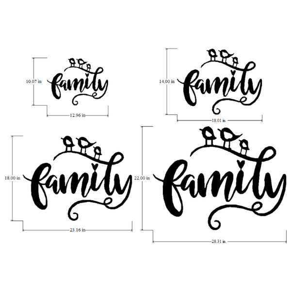 Family sign with Birds - 22 inches tall image