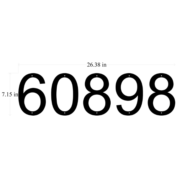 7" Metal House Numbers (Standoff Mount) Font: Arial - 5 Numbers image