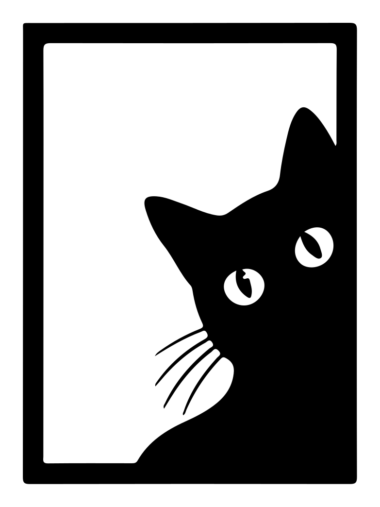Funny peeking cat metal wall art