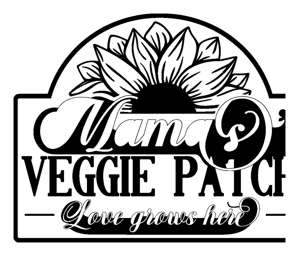 Garden veggie patch metal sign in matte black steel