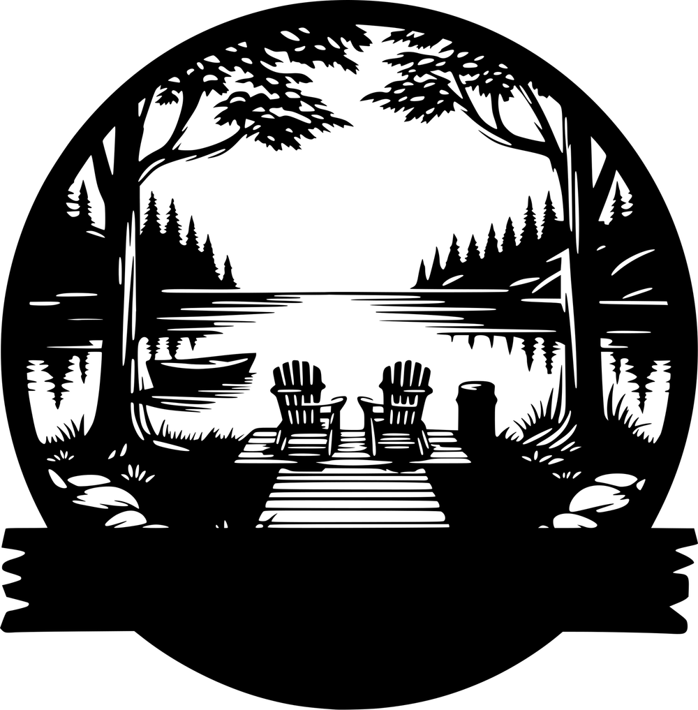 Lakeside dock cottage sign blank customizer base