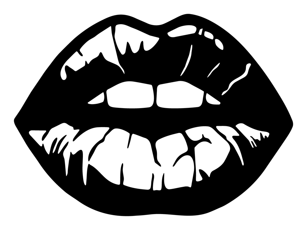 Lips metal wall art in matte black steel