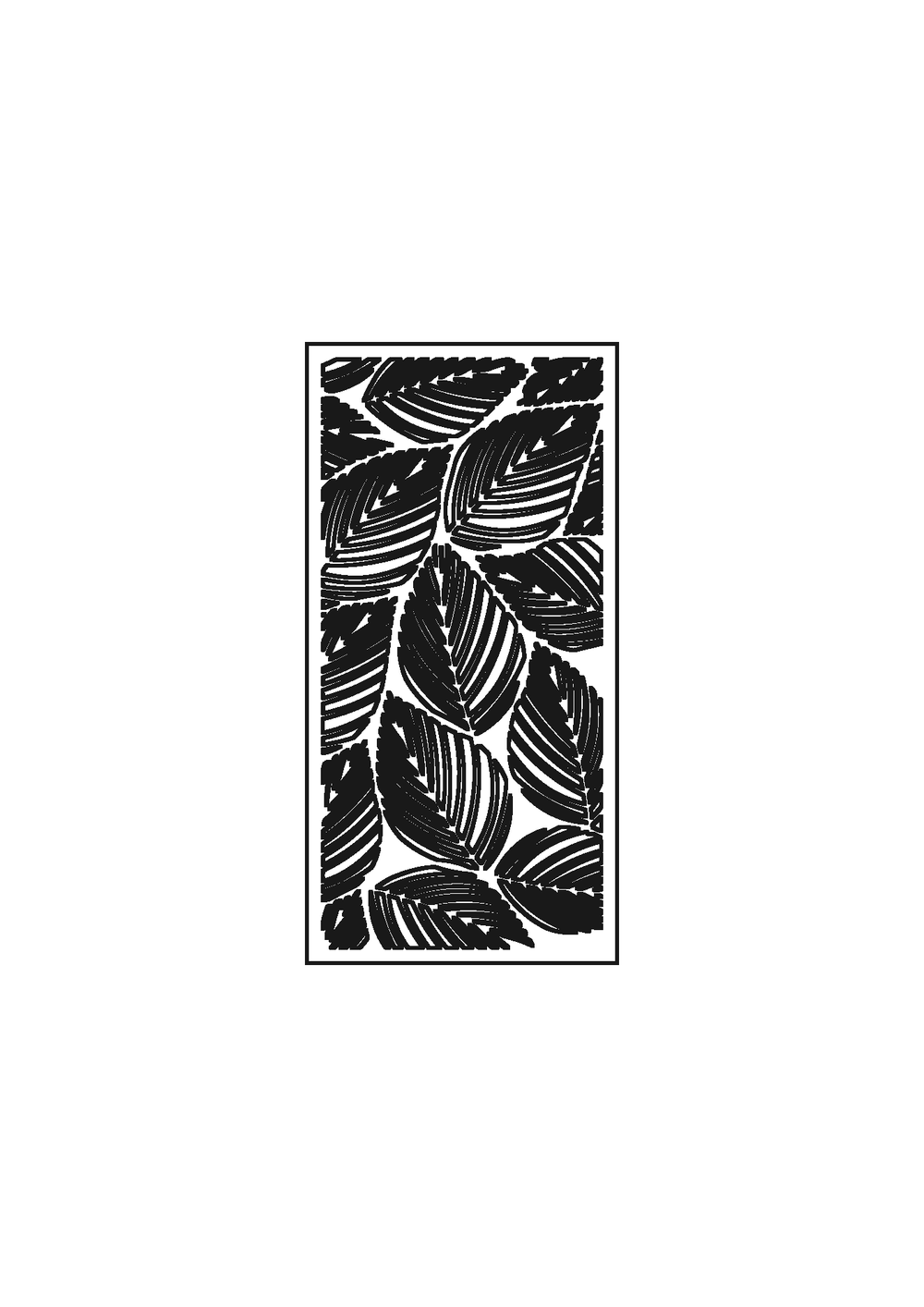 Overlapping leaf laser-cut steel privacy panel pattern