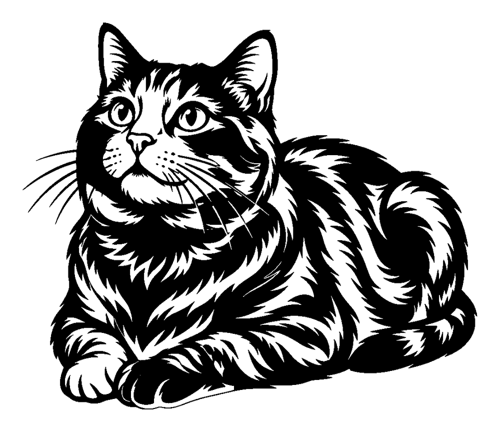 Realistic cat metal wall art in matte black steel