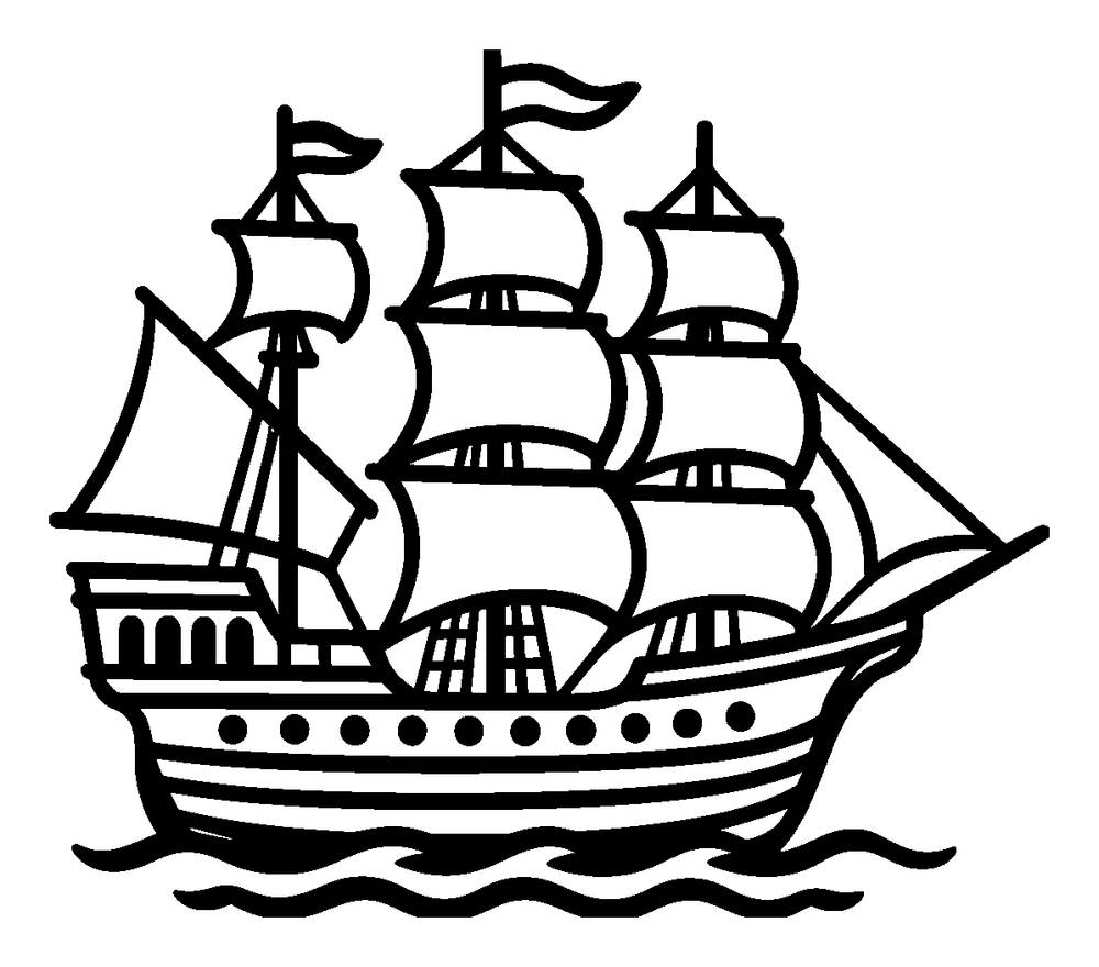 Tall ship metal wall art in matte black steel