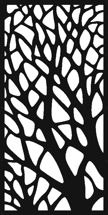 Woodland branch laser-cut steel privacy panel pattern
